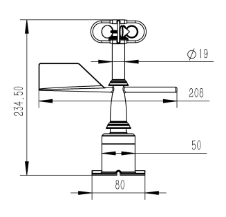 機(jī)械式風(fēng)速風(fēng)向傳感器外觀尺寸